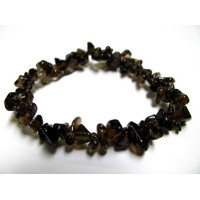 7 Inch Stretch Chip Bracelet - Smokey Quartz  -10 pcs pack