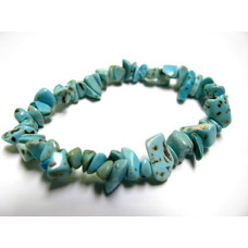 7 Inch Stretch Chip Bracelet - Turquoise Color -10 pcs pack