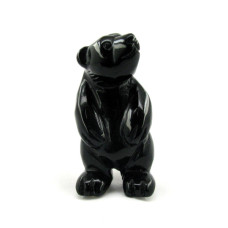 Bear Standing 2.25 Inch Figurine - Obsidian Black