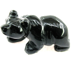 Bear Walking 2.25 Inch Figurine - Obsidian Black