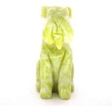 Dog (Airedale) 2.25 Inch Figurine - Lemon Chrysoprase