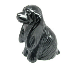 Dog (Cocker Spaniel) 2.25 Inch Figurine - Obsidian Black