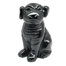 Dog (Pug) 2.25 Inch Figurine - Obsidian Black