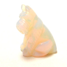 Dog (Schnauzer Sitting) 2.25 Inch Figurine - Opalite