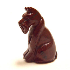 Dog (Schnauzer Sitting) 2.25 Inch Figurine - Rainbow Jasper