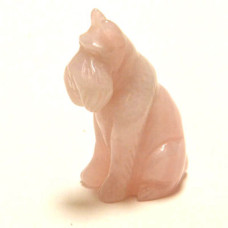 Dog (Schnauzer Sitting) 2.25 Inch Figurine - Rose Quartz