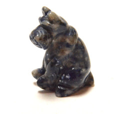 Dog (Schnauzer Sitting) 2.25 Inch Figurine - Sodalite