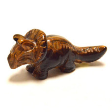 Dinosaur (Triceratops) 2.25 Inch Figurine - Tiger Eye