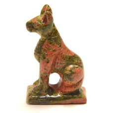 Egyptian Cat Bast 2.25 Inch Figurine - Unakite