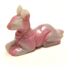 Egyptian Dog Anubis 2.25 Inch Figurine - Rhodonite