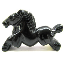 Horse Running 2.25 Inch Figurine - Obsidian Black