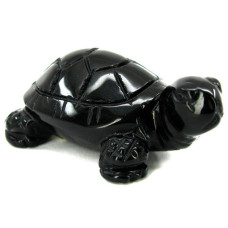 Turtle 2.25 Inch Figurine - Black Obsidian