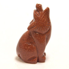 Coyote Howling 1.5 Inch Figurine - Goldstone