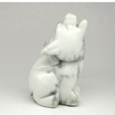 Coyote Howling 1.5 Inch Figurine - Howlite White