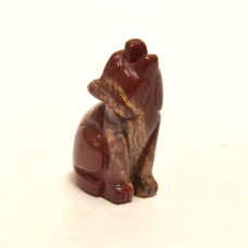 Coyote Howling 1.5 Inch Figurine - Rainbow Jasper