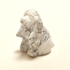 Dog (Cocker Spaniel) 1.5 Inch Figurine - Howlite White