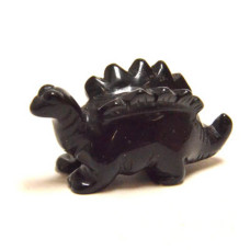 Dinosaur (Stegosaurus) 1.5 Inch Figurine - Obsidian Black