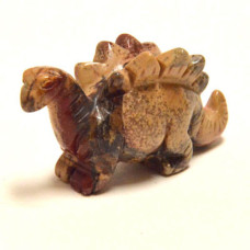 Dinosaur (Stegosaurus) 1.5 Inch Figurine - Rainbow Jasper