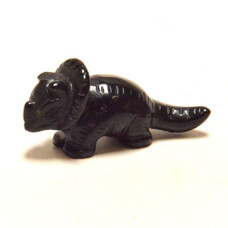 Dinosaur (Triceratops) 1.5 Inch Figurine - Obsidian Black