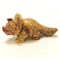 Dinosaur (Triceratops) 1.5 Inch Figurine - Picture Jasper