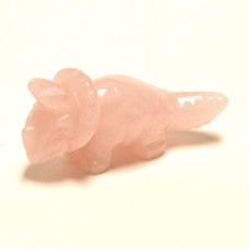 Dinosaur (Triceratops) 1.5 Inch Figurine - Rose Quartz