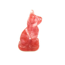 Egyptian Cat Bast 1.5 Inch Figurine - Cherry Quartz