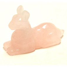 Egyptian Dog Anubis 1.5 Inch Figurine - Rose Quartz