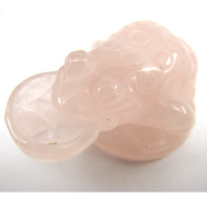 Frog with Coin 1.5 Inch Figurine - Rose Quartz