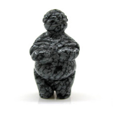 Goddess (Venus of Willendorf) 1.5 Inch Figurine - Snowflake Obsidian