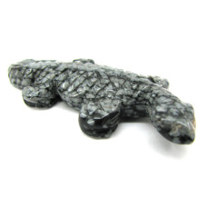 Lizard 1.5 Inch Figurine - Snowflake Obsidian