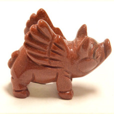 Pig Flying 1.5 Inch Figurine - Goldstone