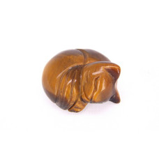 Cat Sleeping 1 Inch Figurine - Tiger Eye