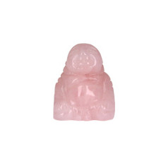 Buddha Classic Carved Fetish Bead 0.75 Inch - Rose Quartz