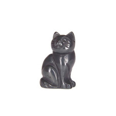 Cat Sitting Carved Fetish Bead 0.75 Inch - Amethyst