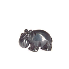 Hippo Classic Carved Fetish Bead 0.75 Inch - Hematite