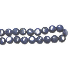 12mm Round Disk Lapis Bead Strand