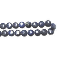 15mm Round Disk Lapis Bead Strand