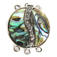 Abalone Yin Yang Style with Crystal Pendent