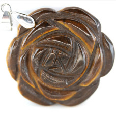 Rose with Bail Pendant - Tiger Eye (35 - 40 mm)