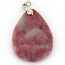 GP Teardrop - Flat Teardrop Pendant with Bail - Rhodonite