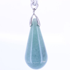 Round Teardrop Pendant with Bail - Aventurine