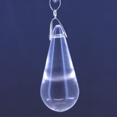 Round Teardrop Pendant with Bail - Clear