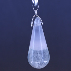 Round Teardrop Pendant with Bail - Fluorite