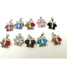 Rhinestone Pendants Butterfly 10 piece pack