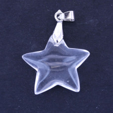 GP Star Pendant with Bail -  Fused Clear Quartz