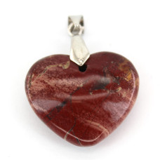 Small Heart with Bail - Rainbow Jasper