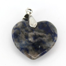 Small Heart with Bail - Sodalite