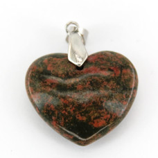 Small Heart with Bail - Unakite