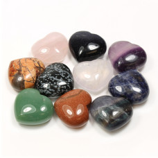 Large Gemstone Heart 1.75 Inch - 10 pcs pack (Puff)  - Mix Stones