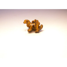 Dinosaur (Stegosaurus) Carved Fetish Bead 0.75 Inch - Tiger Eye